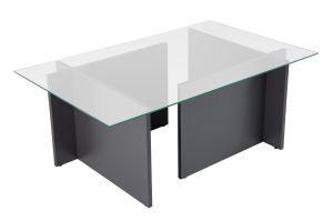 Masa de cafea gri antracit din sticla 65x105 cm Vetrino The Home Collection