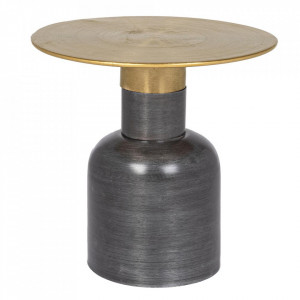 Masa de cafea gri/aurie din metal 41 cm Alopa Bizzotto