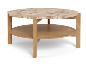 Masa de cafea maro din marmura 80 cm Dorsett Quiet Object