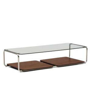 Masa de cafea maro din sticla 60x140 cm Tarsel Kave Home