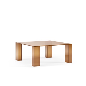 Masa de cafea maro din sticla 80x80 cm Verena The Home Collection