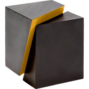 Masa de cafea neagra/aurie din metal 35x41 cm Cubiq Thai Natura