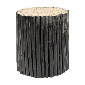Masa de cafea neagra din lemn 38 cm Guadalupe Bizzotto