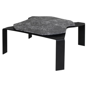 Masa de cafea neagra/gri din marmura 68x75 cm Moon Versmissen