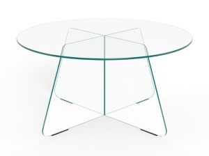 Masa de cafea transparenta din sticla 80 cm Samos Quiet Object