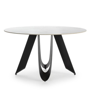 Masa dining alb/neagra din ceramica 135 cm Aila Quiet Object
