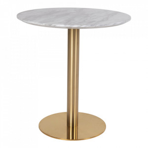 Masa dining alba/aurie din metal 70 cm Bolzano Ivy House Nordic