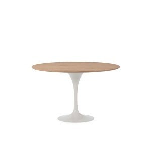 Masa dining alba/maro din metal 120 cm Levian Thai Natura