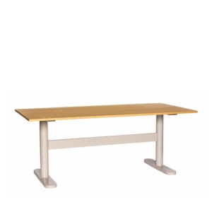 Masa dining alba/maro din metal 90x190 cm Tona Hubsch