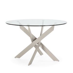 Masa dining crem din sticla 120 cm Ruth The Home Collection