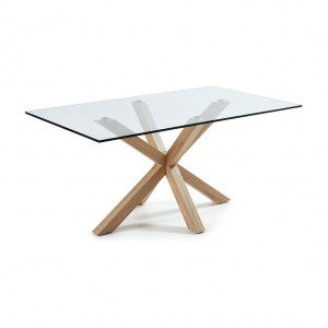 Masa dining din otel si sticla 90x160 cm Argo Kave Home
