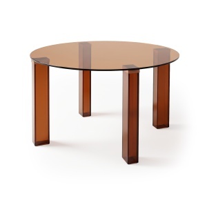 Masa dining din sticla maro 130 cm Glint Quiet Object