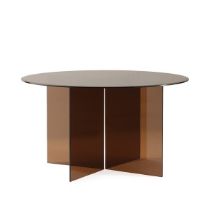 Masa dining din sticla maro 135 cm Jasiel Thai Natura