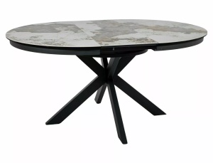 Masa dining extensibila alba/neagra 120x120(160) cm Porto The Home Collection