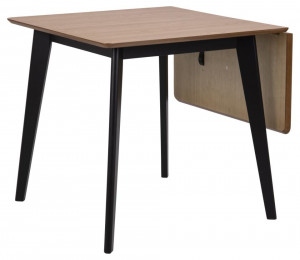Masa dining extensibila maro/neagra din lemn 80x80(120) cm Roxby Quiet Object
