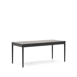 Masa dining extensibila neagra din lemn 90x160(200) cm Lenon Kave Home