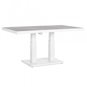 Masa dining exterior ajustabila alba din metal 85x140 cm Truman Bizzotto