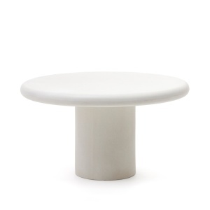 Masa dining exterior alba din ciment 140 cm Addaia Kave Home