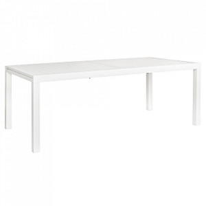 Masa dining exterior extensibila alba din metal 100x200(300) cm Hilde Bizzotto