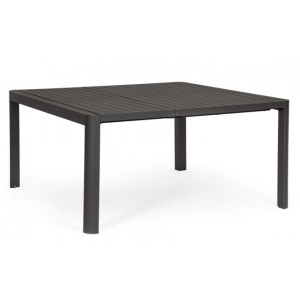 Masa dining exterior extensibila gri carbune din metal 97(149)x149 cm Kiplin Bizzotto