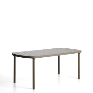 Masa dining exterior grej din metal 90x180 cm Joncols Kave Home