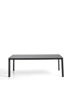 Masa dining exterior gri grafit din piatra 100x220 cm Anafi Kave Home