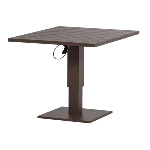 Masa dining exterior maro din metal 80x100 cm Tesso Woood