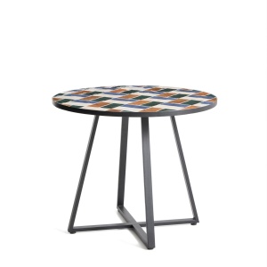 Masa dining exterior multicolor din metal 90 cm Tella Kave Home