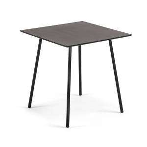 Masa dining exterior neagra din ciment 75x75 cm Mathis Kave Home