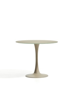Masa dining grej din sticla 90 cm Vedira Kave Home