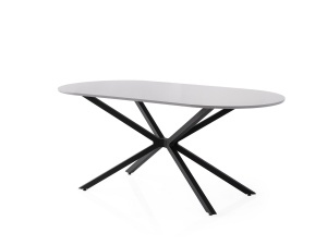 Masa dining gri deschis/neagra din metal 90x180 cm Aura The Home Collection
