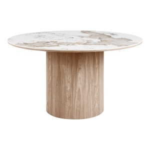 Masa dining maro/alba din ceramica 140 cm Athens House Nordic