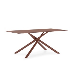 Masa dining maro teracota din sticla 90x180 cm Lexa The Home Collection