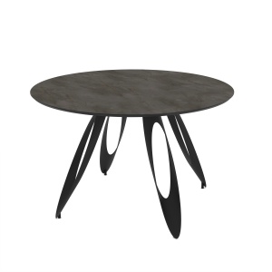 Masa dining neagra din ciment 130 cm Anora The Home Collection