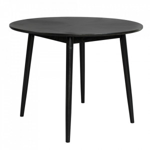 Masa dining neagra din lemn 120 cm Fabio Quiet Object