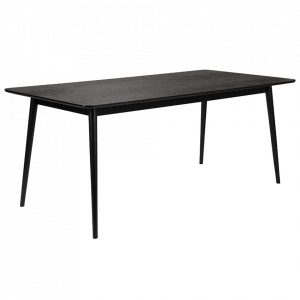 Masa dining neagra din lemn 90x180 cm Fabio Quiet Object