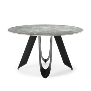 Masa dining verde/neagra din ceramica 135 cm Aila The Home Collection