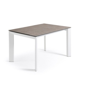 Masa extensibila alba din metal 80x120(180) cm Axis Vulcano Ash Kave Home