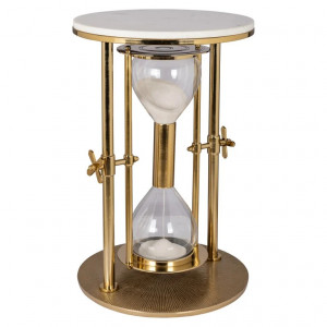Masa laterala alba/aurie din metal 40 cm Tempus Richmond Interiors