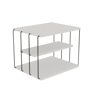 Masa laterala alba/neagra din metal 40x50 cm Lifon The Home Collection
