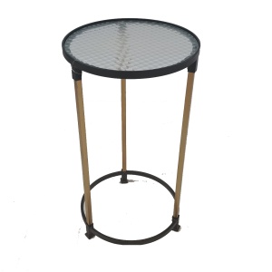 Masa laterala aurie/neagra din metal 37 cm Julia Thai Natura