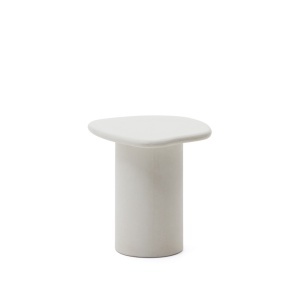 Masa laterala exterior alba din ciment 47x48 cm Macarella Kave Home