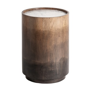 Masa laterala maro/alba din lemn 44 cm Arneke Vical Home