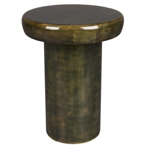 Masa laterala maro/verde din lemn 35 cm Mush Dutchbone