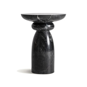 Masa laterala neagra din marmura 35 cm Bleasby Vical Home