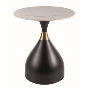 Masa laterala neagra din metal 50 cm Virgo The Home Collection