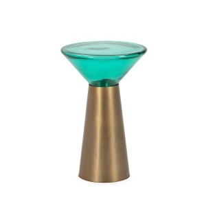 Masa laterala turcoaz/maro alama din metal 33 cm Lisa Thai Natura