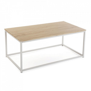 Masuta de cafea maro/alba din lemn si metal 60x110 cm Thora Versa Home