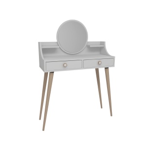 Masuta dressing si oglinda alba din lemn 35x90 cm Roys The Home Collection