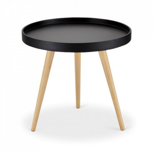 Masuta neagra din MDF si lemn de fag pentru cafea 50 cm Opus Furnhouse